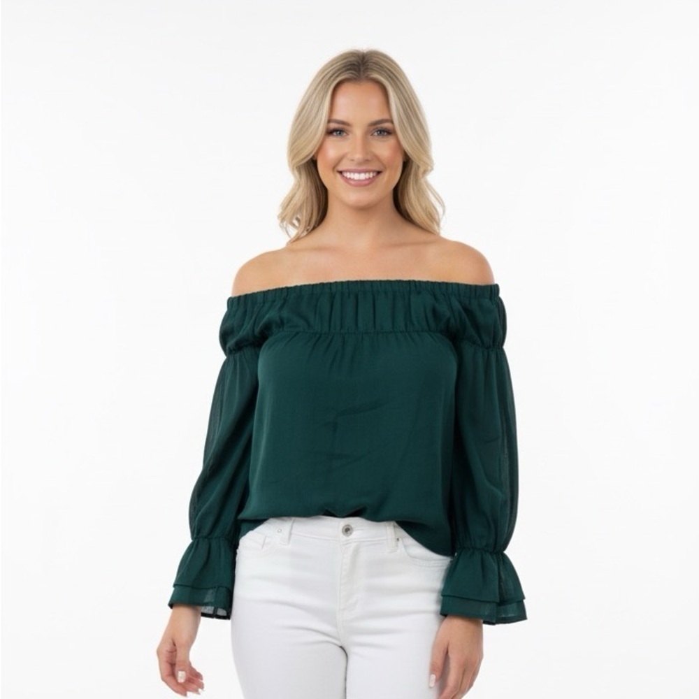 J.O.A size xsmall emerald green top